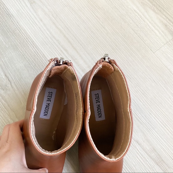 Steve Madden brown leather block heel ankle boots - Picture 9 of 14